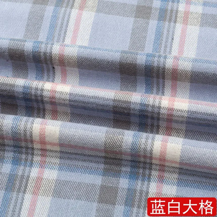 Pure Cotton Material Plaid Cloth Brushed Fabric for Shirt Clothing Diy Handmade Wholesale Cloth Apparent Diy Sewing Per Meter