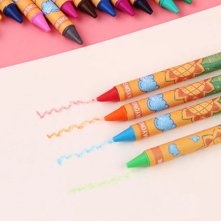 Kawaii Children Oil Pastel Crayons Set 8/12/24 Colors Safe Non-Toxic Graffiti Coloring Art Supplies Kids School Drawing Painting