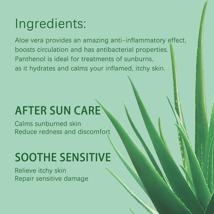 OUOHE Aloe Vera After-Sun Repair Gel Deeply Hydrates and Refreshes the Skin Relieves Post-Sun Redness Repairs and Moisturizes