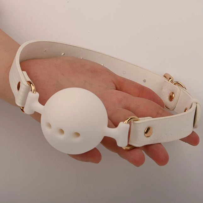 BDSM Gags Airflow Holes,Silicone Mouth Gags Ball Bondage Restraints,Sex Toys for Couples,SM Adult Games