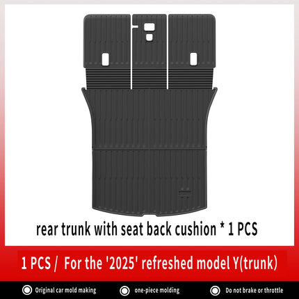 For New Tesla Model Y Launch 2025+ Juniper 2025+ TPE Floor Mats & Cargo Liner, All Weather Trunk Mats Floor Liner Backrest Mats