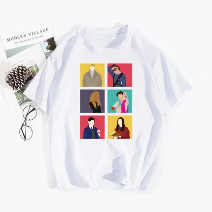 Umbrella Academy Printed Short Sleeve T-Shirt Women's Fashion Cross-Border Modal Material Crew Neck Floral Patchwork Wish EBay