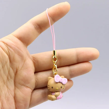 Sanrio Anime Figure Hello Kitty Cartoon Black Skin KT Kawaii Doll Blind Box Toys Collection Decoration Kids Christmas Gifts