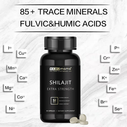 Shilajit Capsule 100% Pure Non-GMo Supports Reproductive Health Natural Energizer