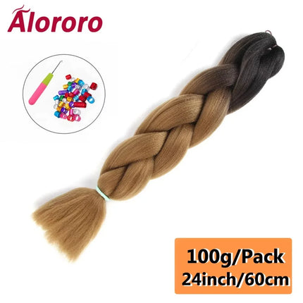24 Inch Jumbo Braids for Hair Extensions Purple Synthetic Braiding Hair Accessories 100G/Pack Women DIY Hair for Crochet Braid