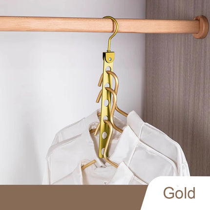 6/7/8 Holes Storage Rack for Clothes Hanger Organizer Foldable Rotatable Metal Hangers Storage Rack Wardrobe Space Saver Hook