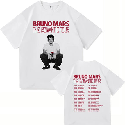 The Romantic Album T Shirt Bruno Mars The Romantic Tour 2026 Men/women Clothing Vintage Harajuku High Quality Cotton Tshirts