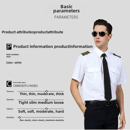 Air Force Pilot Uniform Men's Shirt Flying Clothes Nightclub Aviation Clothes Engineer Military Uniform Square Collar Other Mate