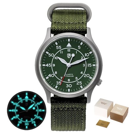 BERNY Titanium Watch For Men AR Coating Sapphire Fashion Wristwatch Luminous VH31 Ultra-thin Quartz Watch Waterproof 5ATM Watch