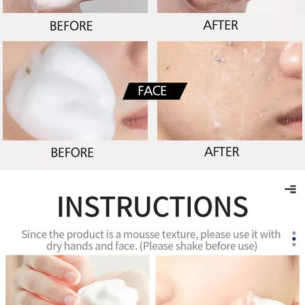 Exfoliating Mousse Improves Skin Texture Gentle Cleansing Makeup Dust Improves Enlarged Pores Oil-control Rosemary Cosmetics