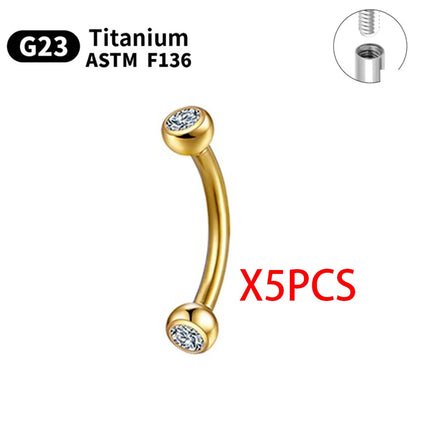 1/5/10pcs G23 Titanium Piercings Labret Stud Lip Nose piercing kit Eyebrow C rod Body Jewelry ASTM-F136 Cartilage Earring