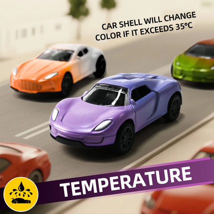 Creative Mini Car Inertia Pull Back 1:64 Alloy Racing Toy Temperature Sensitive Color Interesting Changing Magic Gifts Toy Car