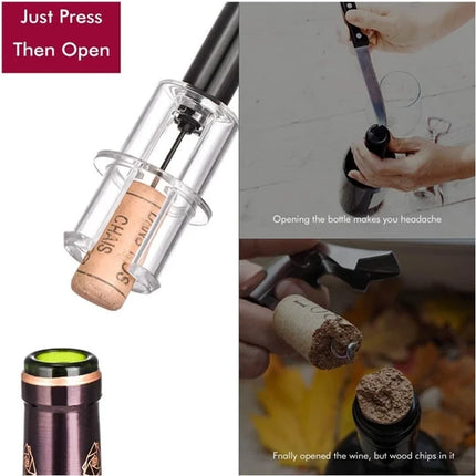 Air Pump Wine Corkscrew Bar Tools Safe Portable Stainless Steel Pin Cork Remover Air Pressure Bottle Opener Kitchen Accessories