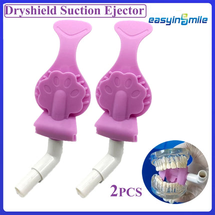 2Pcs EASYINSMILE Dental Bite Block Saliva Ejector Suction Tube Mouth Opener Prop Lip Isolation Adapter Sealed DryShield HVE tube