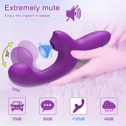 Powerful 20 Speeds Dildo Vibrator Female Clit Sucker Vacuum Clitoris Stimulator Adults Goods Finger Wiggling Sex Toy for Women