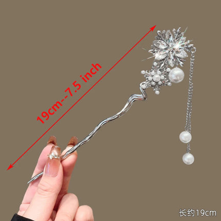New Metal Hairpins Luxury  Women Hair Clip Pins Red Flower Hair Stick Hairstyle Design Tool Hair Accessories Gifts