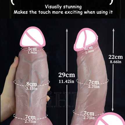 Oversized Soft Realistic Thick Dildo Big Dick Anal Plug Vaginal Masturbators Suction Cup Silicone Penis Gay Sex Toys for Women