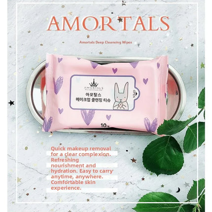 Disposable Portable Makeup Remover Wipes Three-in-One Deep Cleansing Affordable 10 Pieces Set Convenient Travel Size