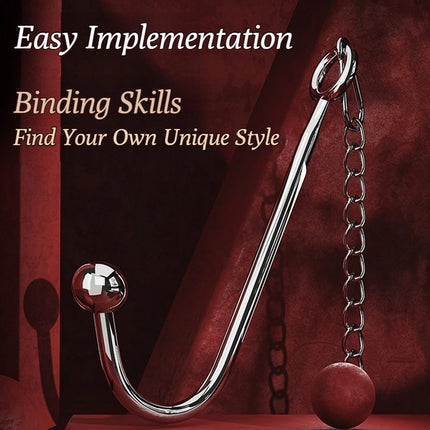 Steel Anal Hook Sex Bondage Set BDSM Adjustable Leather Collar Restraints For Adults SM Game Couples Hook Anal Sex Toys