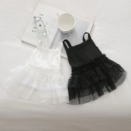 Pet Princess Dress Small Dog Thin Dress Pet Summer Halter Teddy Mesh Vest Bichon Solid Colour Skirt Fashionable Dog Clothes