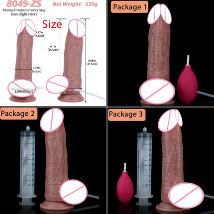SXXY 8 Styles Double Layer Soft Silicone Squirt Dildo Strong Suction Cup Realistic Ejaculating Butt Plug анальная пробка Sex Toy