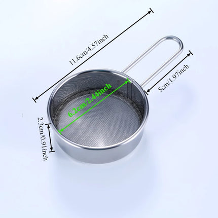 Stainless Steel Mesh Strainer with Wooden Handle, Fine Filtering for Juices, Residues and Flour, Ideal for Home Baking