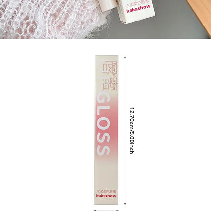 Kakashow Mirror Watery Lip Gloss Iron Brush Head Jelly Lipgloss Moisturizing Lip Tint Lipstick Nature Nude Lips Makeup Cosmetics