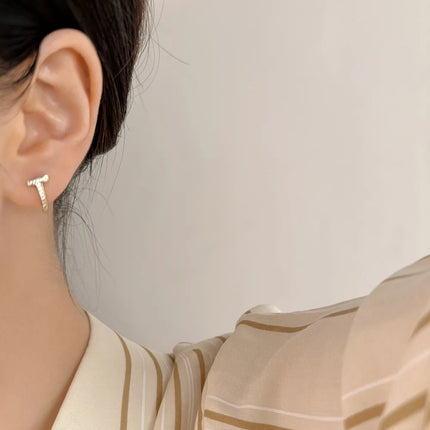 T-Shaped Zircon Ear Cuffs, Dainty Stylish Viral Design, Niche Versatile Daily Earrings, Daily/Office Versatile, Perfect Gift