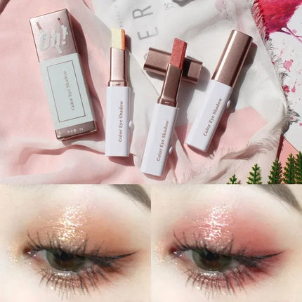 Double Color Eyeshadow Stick Gradient Shimmer Cream Pen Eye Makeup Cosmetic Eyeshadow Stick Korean Makeup