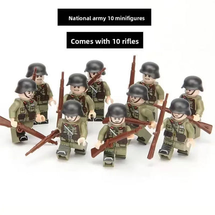 Building blocks World War II soldier figures, marine humanoid dolls educational toys mini figures birthday gifts cartoon figures