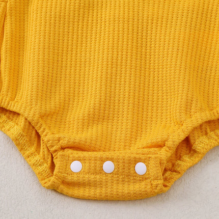Baby Girl Romper Jumpsuit with Embroidered Rabbit And Carrot Pattern Adjustable Straps Triangle Design Infant Clothing