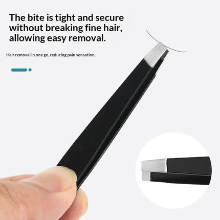 4Pcs Colorful Stainless Steel Tweezer Set For Women Men Eyebrows Eyelashes Grooming Precision Tweezers With Storage Bag
