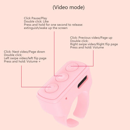 Page Turner Mini Multifunction Fingertip Controller Scrolling Button Ring Fingertip for Selfie Button Camera Shutter Smartphones