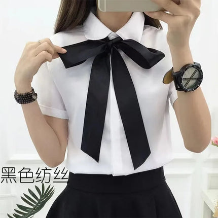 Girl Tie Tie College Storm Point Solid Color Ribbon Needs To Be Manually Knotted Daily Simple Bow Tie Shirt Accessories Bow Tie