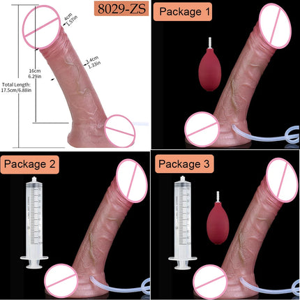 SXXY 8 Styles Double Layer Soft Silicone Squirt Dildo Strong Suction Cup Realistic Ejaculating Butt Plug анальная пробка Sex Toy