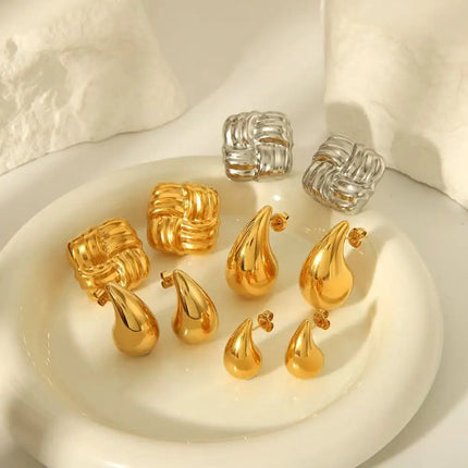 Fashionable elegant waterproof stainless steel bow heart-shaped pendant women's earrings jewelry party wedding 2025 new item