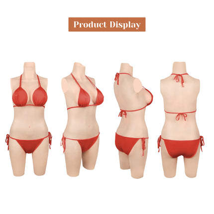 CYOMI Silicone Bodysuit Fake Vagina Breast Forms 3-Point D Cup Boobs Tits For Drag Queen Crossdresser Transgender Shemale 2TH