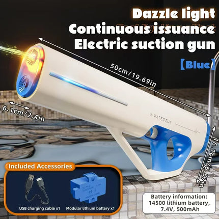 Electric Pulse Auto Burst Water Gun Toy, Auto Water Absorb Large High Pressure Squirt Gun for Kids Outdoor Drifting Play