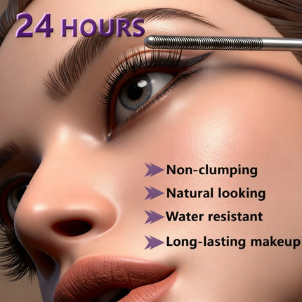 Thick and Fine Steel Tube Mascara Base Cream, Waterproof and Curling, Natural and Non-diffusing, Long-lasting Styling Mascara
