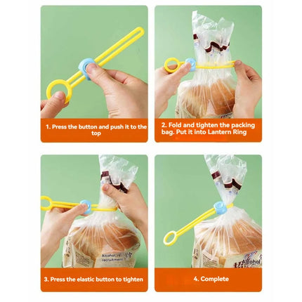 10pc Snack Sealing Rope, Colorful Sealing Strap, Food Preservation Sealing Clip, Creative Bundling Strap, Multifunctional Pull Ring Buckle