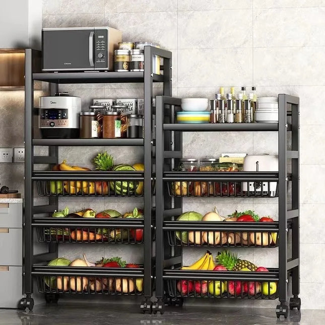 Multi-purpose mobile storage rack detachable mesh basket kitchen storage rack balcony living room shelf