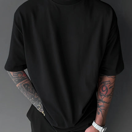 Men's summer pure cotton fashionable casual loose Japanese samurai sword pattern printed round neck short-sleeved T-shirt