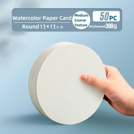 Square/Round Professional Watercolor Paper Postcard 300g 50/100/200 Sheets Coloring Drawing Paper Sketchbook Art School Supplies
