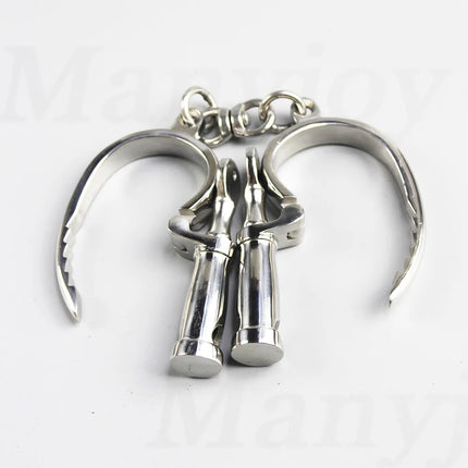 Stainless Steel Horseshoe Shape Wrist Lockable Handcuffs Metal BDSM Restraints Slave Manacle Chain Bondage Sex Toys Women Men