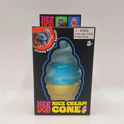 Needoh Nice Cream Cone Reliever Fidget Toy Sensory Stress Anxiety Calm Down ADHD Non-toxic Squeeze Stretch Toy for Kids Adults