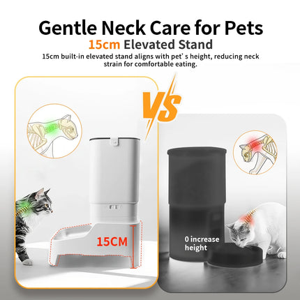 Smart Pet Feeder with 15CM Elevated Camera Tuya App Control for Busy Pet Owners FURPIPI Automatic Cats Dog Food Feeder Dispenser