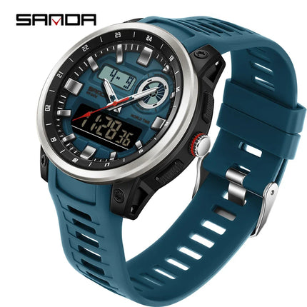 SANDA Fashion Brand Sport Electronics Watches for Men Outdoors Analog Digital Man Watch Luminous Waterproof Backlight Wristwatch