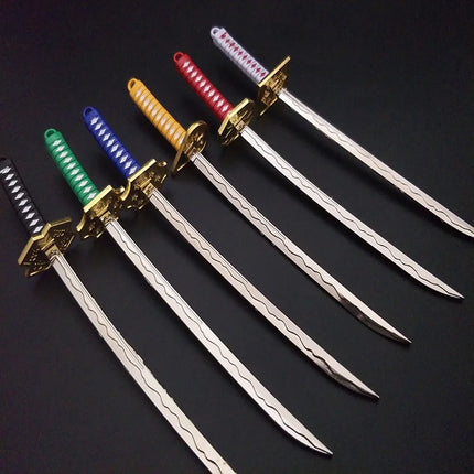 Anime Keychain Roronoa Zoro Samurai Sword Metal Key Ring Scabbard Keyring Katana Buckle Key Chain Unisex Jewelry Gift