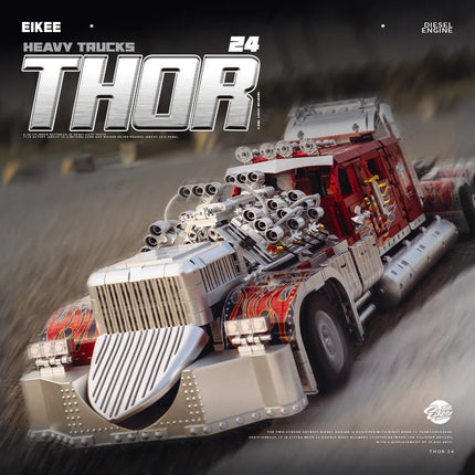 3485PCS MOC Technical Thor 24 Heavy Truck Car Building Blocks Assembling Car Bricks Model Toys for Boys Kids Xmas Gift Set