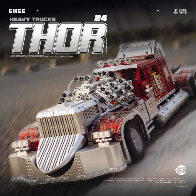 3485PCS MOC Technical Thor 24 Heavy Truck Car Building Blocks Assembling Car Bricks Model Toys for Boys Kids Xmas Gift Set